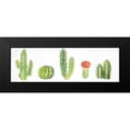 thumbnail image 2 of Atelier B Art Studio 14x7 Black Modern Framed Museum Art Print Titled - Watercolor Small Cactus Set, 2 of 5