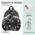 thumbnail image 5 of Black Cartoon Dinosaurs Fossils Pattern Cute School Backpack Bag for School with Padded Back and Adjustable Shoulder Straps 15.25"x11.5"x5.25", 5 of 5