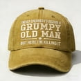 thumbnail image 4 of Tauxra Embroidered Baseball Cap for Men, Funny Angry Old Man Quote Washed Gray, 4 of 6