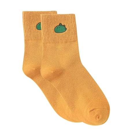 

6 pair Little Dinosaur Cute Fun Casual Mid-length Tube Socks Ladies Socks Color Random