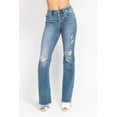 thumbnail image 5 of Judy Blue - Mid-Rise Button Fly Ripped Flare Jeans (33.5" Extra Long Inseam) - 82638, 5 of 8