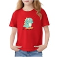 thumbnail image 3 of Piuwrlz Short Shirts Sleeve Kids Girls Graphic T-Shirts Crew Neck Pullover Red Size 2-3 Years, 3 of 7