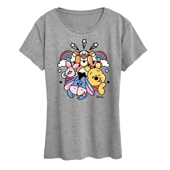 Winnie the Pooh - Pooh And And Friends Rainbow And Stars - Women's Short Sleeve Graphic T-Shirt