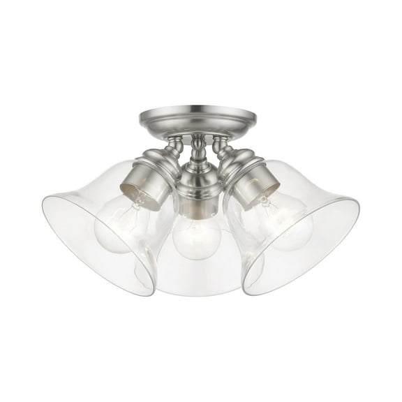 Livex Lighting - Moreland - 3 Light Large Semi-Flush Mount In Transitional