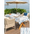thumbnail image 6 of 54x80 Inch Outdoor Tablecloth with Umbrella Hole Zipper Rectangle Blue Grey Botanical Rectangular Tablecloths Outside Waterproof Spring Floral Summer Farmhouse Patio Table Cover for Picnic Party, 6 of 8