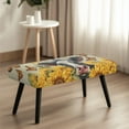 thumbnail image 3 of Xoenoiee Cow Butterfly Sunflower Print Waterproof Bench Cover, Stretch Jacquard Dining Bench Cover for Bedroom, Living Room, Kitchens, Protector Chair Bench Piano Bench Seat Covers Stool Slipcover, 3 of 7