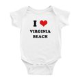 thumbnail image 1 of I Heart Virginia Beach Love Funny Baby Bodysuits, 1 of 5