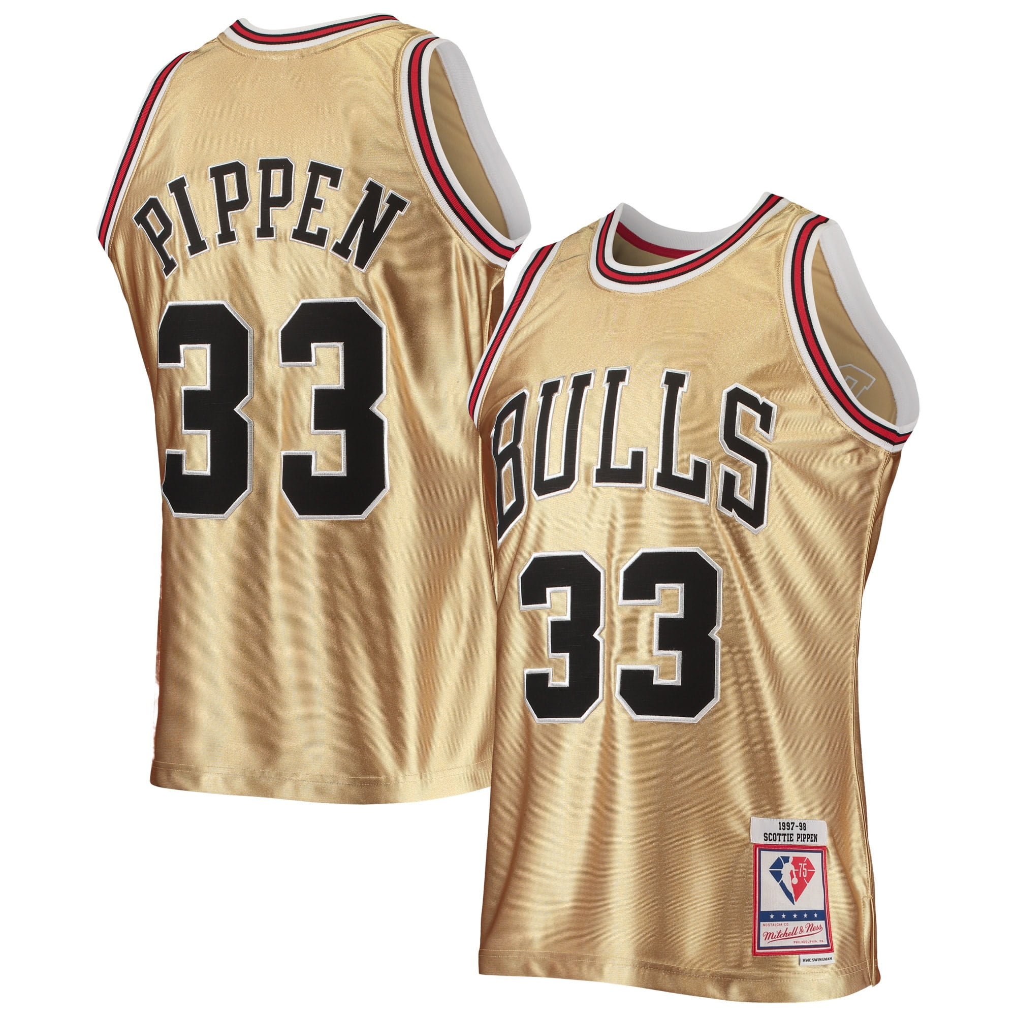 Black/Stripe Scottie Pippen Chicago Bulls Vintage Throwback Swingman Jersey 