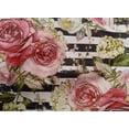 thumbnail image 4 of oneOone Cotton Poplin White Fabric Stripe & Rose Floral Craft Projects Decor Fabric Printed By The Yard 42 Inch Wide, 4 of 4