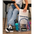 thumbnail image 5 of Trailmaker Clear See Through Backpack| Transparent Clear Backpack Bags Stadium Approved for Mens, Women, Travel (Blue), 5 of 9