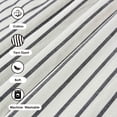 thumbnail image 4 of Linen Button Farmhouse Beige Shower Curtain,Bowknot,Linen and Cotton Woven Fabric,Pleated Black Stripe,Country Style,72x78 in, 4 of 12