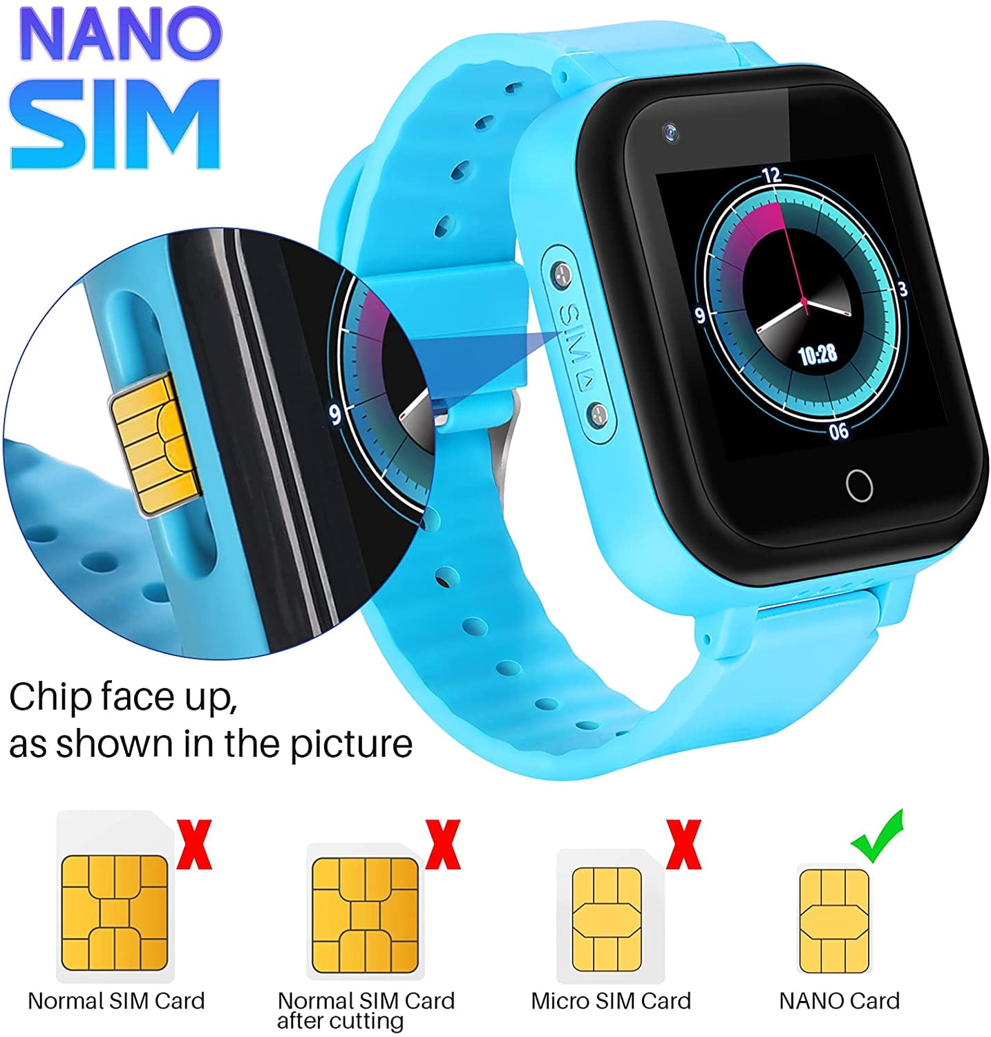 Kids Smart Watch IP67 Waterproof 4G Smart Watch for Kids with GPS Tracker and Calling Gizmo Cell Phone Watch for Age 3 15 Years Old Girls Boys Support SIM Card WiFi Games