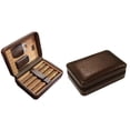 thumbnail image 7 of Prestige Import Group - The Manhattan Ostrich Motif Leather Travel Humidor Cigar Case with Zipper Closure - Color: Brown, 7 of 7