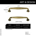 thumbnail image 3 of Goo-Ki 6 Pack Vintage Antique Brass Zinc Alloy Cabinet Handles - 5''(128mm) Hole Center Cabinet Pull Hardware for Bedroom, Kitchen, 3 of 7