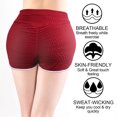 thumbnail image 4 of Fitness Pantalones cortos de entrenamiento para mujer Pantalones cortos fruncidos de talle alto con control de barriga (Rojo XL) Ehuebsd Para Estrenar, 4 of 9