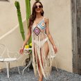 thumbnail image 1 of Top de protección solar de Bikini con gancho de mano, Sexy, con tirantes huecos, borlas largas, pareo de playa sin espalda, verano 2023, 1 of 3