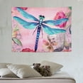 thumbnail image 4 of ONETECH  Blue Dragonfly Tapestry Wall Hanging Colorful Floral Dragonfly Tapestry for Kids Boys Girls Animal Decor Wall Tapestry Botanical Wall Art for Bedroom Living Room, 4 of 7