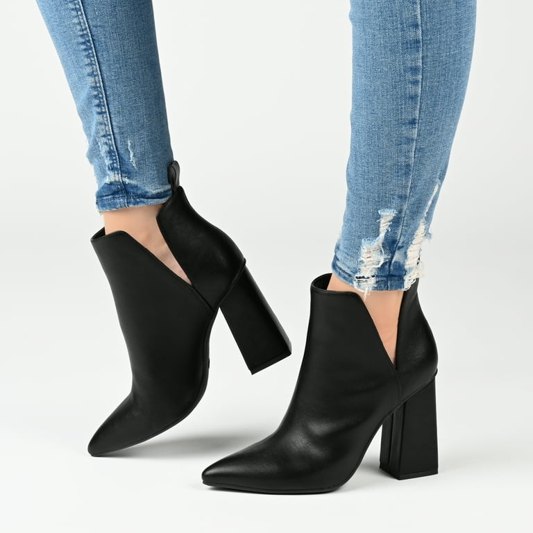Journee Collection Womens Neima Pointed Toe Block Heel Ankle Booties