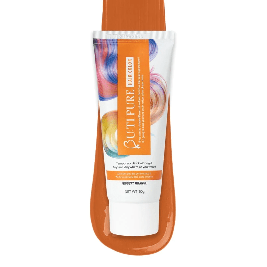 Butipure Hair Color Temporary 1-Day Hair Color Groovy Orange Semi Permanent No Ammonia 60g