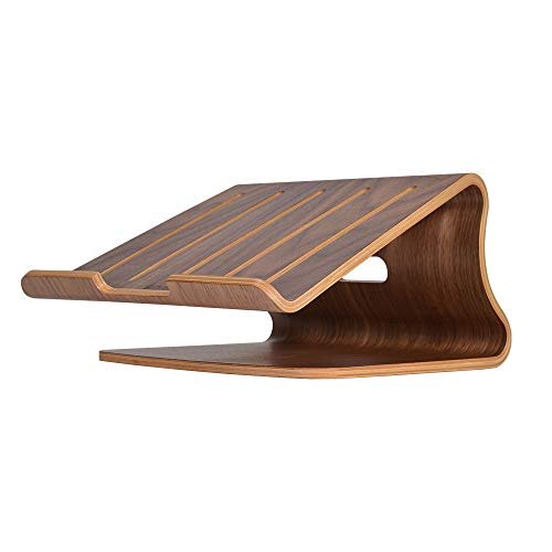 Soporte Laptop Samdi Madera, Soporte Radiador Notebook, Soporte Madera Computadora enfriamiento, Adecuado Disipación Calor laptops, Estante Decoración Hogar y Organizador Escritorio Oficina (Nogal)