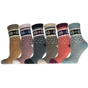 Women's 6 Pair Socks Size 6-9 Wool Warm Winter Crew Socks