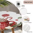 thumbnail image 3 of Christmas Gingerbread Round Tablecloth for 45-54 Inch Tables,Fitted Table Cover with Elastic Edge,Winter Xmas Balls Candy Pine Leaf Waterproof Outdoor Table Cloth Protector for Patio Garden Dinner, 3 of 9