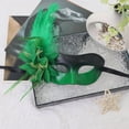 thumbnail image 2 of Xfvqtps Mardi Gras Mask for Women Masquerade Masks Half Face Feather Flower Gradient Color Carnival Mask for Makeup Performance Ball Party Green, 2 of 5