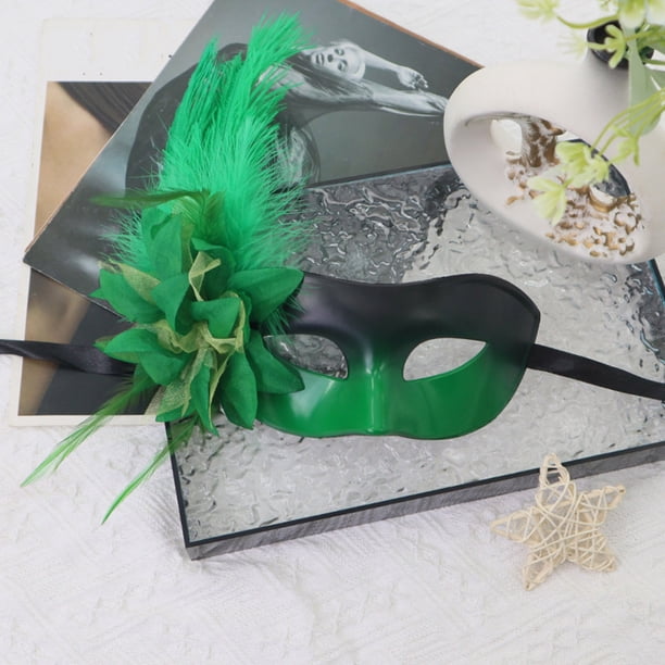 Máscara de carnaval con encaje desmontable y degradado para mujer, accesorio para juego de rol, protector facial de poliéster para mujer