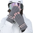 thumbnail image 3 of GENEMA Women Winter Waterproof Touchscreen Snow Gloves Floral Embroidery Thermal Insulated Warm Non-Slip Outdoor Cycling Snowboard Mittens, 3 of 15