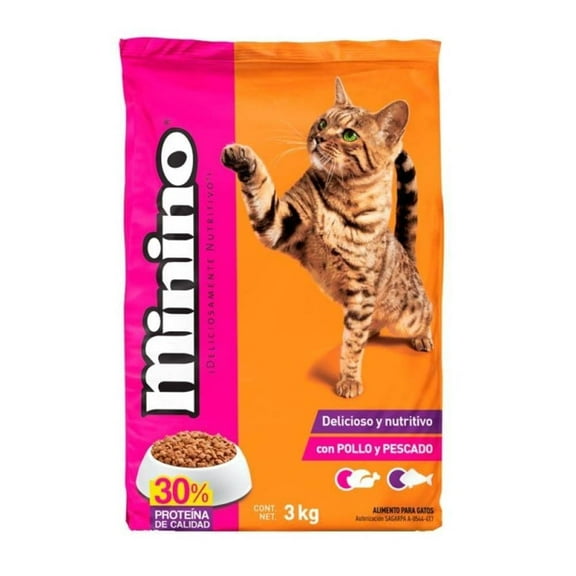 Alimento para Gato Minino con Pollo y Pescado 3 kg