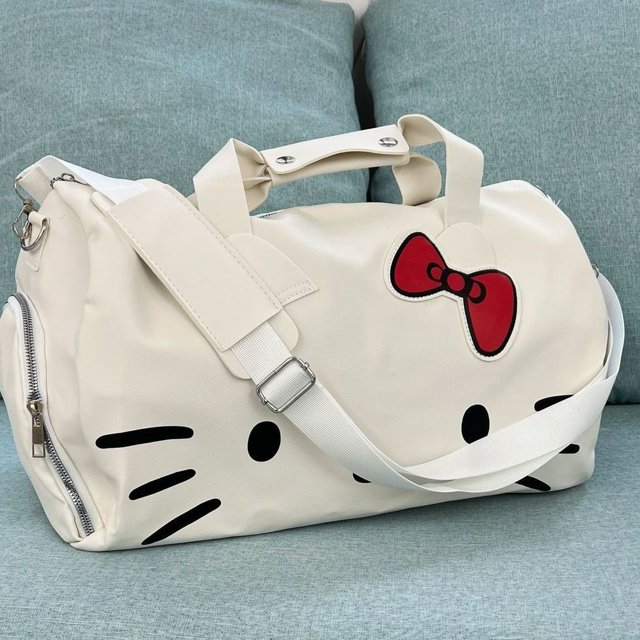 Hello Kitty Sanrio-Equipaje de viaje de gran capacidad, bolsos de diseñador, bolsa de lona impermeable de lujo, marca de tendencia de moda
