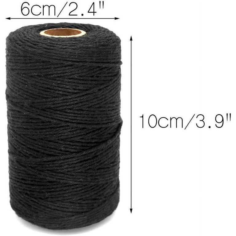 XILONG Black Twine String,Cotton Bakers Twine 656 Feet Cotton Cord