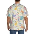 thumbnail image 7 of Goofa Flower Color Rabbit Printed Men's Casual Short-sleeved Shirt,Lightweight Breathable Button-down,Summer Casual men's top,Versatile Fashion shirt-Medium, 7 of 7