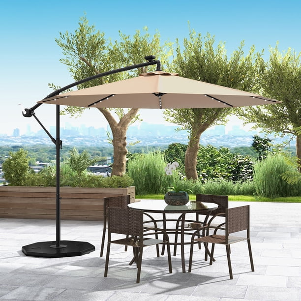 living accents 10 ft tiltable tan offset patio umbrella Elm ft. Outdoor / Cantilever Hanging foot canopy Living Accents 10 ft. Offset