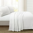 thumbnail image 3 of Lush Decor Cable Soft Knitted Blanket/Coverlet White Single 88X88, 3 of 11
