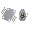 thumbnail image 1 of 1 Set Electric Guitar Neck Plate with Screws,Chrome & 1Pcs Guitar Jack 1/4 Inch Input Output Jack Plate Socket 6.35Mm, 1 of 7