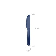 Your Zone Blue 4 Count Plastic Utensil Set with Fork, Spoon, Knife and Carrying Case