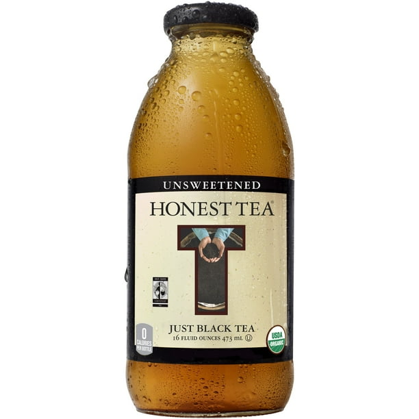 (12 Bottles) Honest Just Unsweetened Black Tea, 16 Ounce