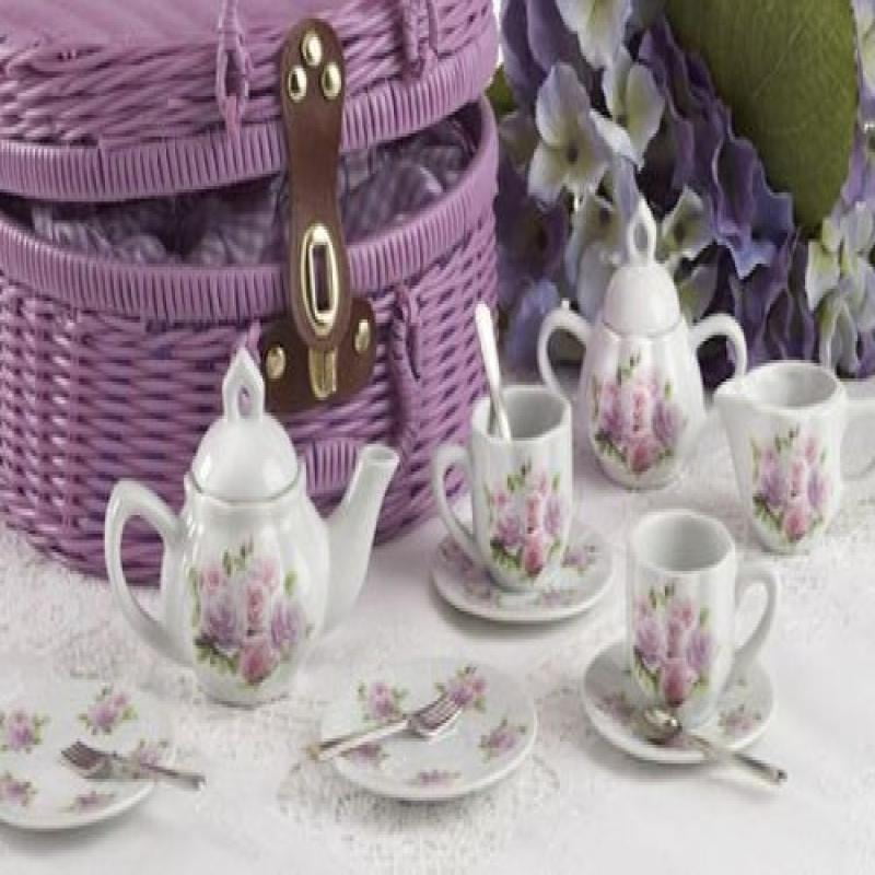 Delton Products Rose Pattern 1X Child Size Pretty Little Tea Set for