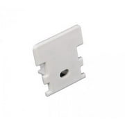 Paver End Cap with Power Feed Hole, White