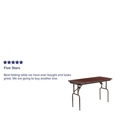 6-Foot High Pressure Mahogany Laminate Folding Banquet Table