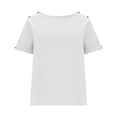 thumbnail image 5 of Puyaiuu Women's Crewneck Button Decor T Shirts Summer Trendy Short Sleeve Tops Dressy Casual Loose Fit Tees Blouses Beach Vacation Clothes Gift, 5 of 8
