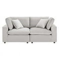 thumbnail image 2 of Modway Commix Down Filled Overstuffed Performance Velvet Loveseat in Light Gray, 2 of 6