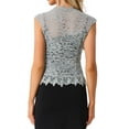 thumbnail image 3 of Cárdigan de encaje con mangas de capucha INSPIRE CHIC para mujer, elegante shrug floral para bodas de noche, XL gris, 3 of 6