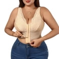 thumbnail image 3 of Women's V Neck Front Closure Corset, Lace Longline Bra, Plus Size Bras, Shapewear For Women, Top Bras With Support And Push Up, Shapewear Tank Tops Complexion XXL, 3 of 7