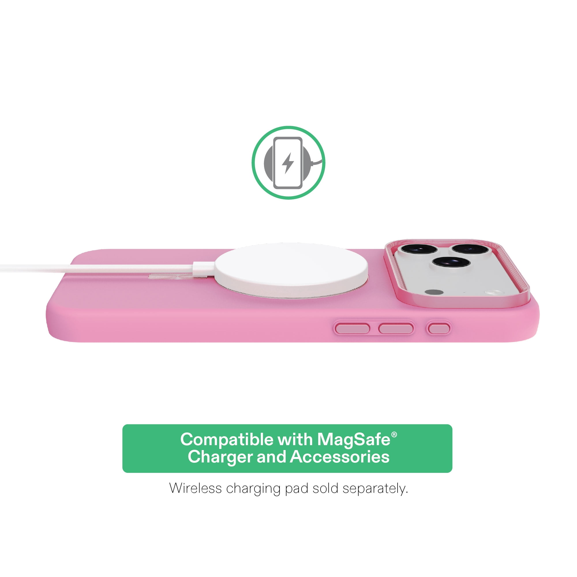 onn Soft Touch Phone Case for iPhone 18 Pro Max / 17 Pro Max, MagSafe Compatible - Pink