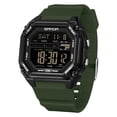 thumbnail image 3 of Digital Watches for Men Women Waterproof Unique Rectangle Watch Stopwatch Countdown Alarm Analog Silicone Strap Transparent Case, 3 of 8