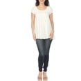 thumbnail image 2 of White Mark Women's Cap Sleeve Pleated Top, 2 of 6