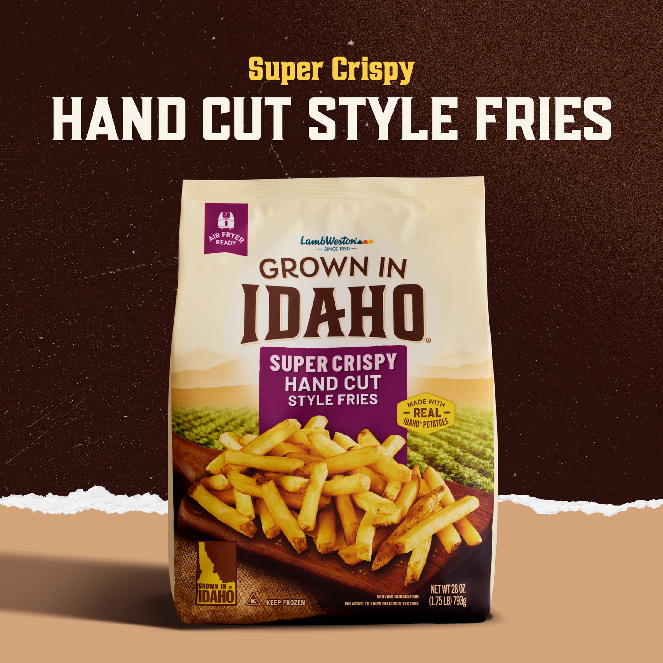Grown in Idaho® Super Crispy Hand Cut Style Fries, Frozen 28 oz Bag