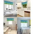 thumbnail image 6 of Abstract Teal Curtain Valances for Windows Treatment Tier Curtains, Gradient Turquoise Green Modern Stripes Curtain Short Valance Curtain Rod Pocket Curtains for Kitchen Living Room 54x18, 6 of 6